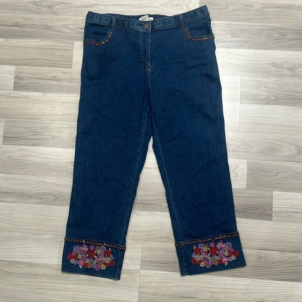 À La Carte Women’s Vintage Floral Embroidered Jeans Size 12 NC0270